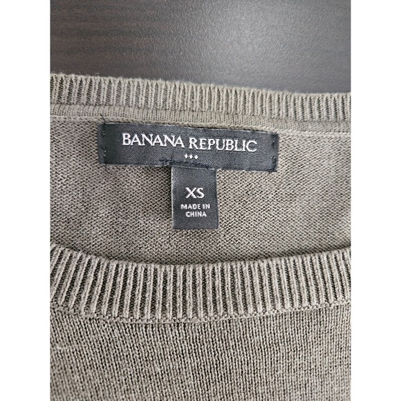 Banana Republic XS Olive Bird Graphic Knit Sweater Naturecore Cottagecore - Picture 3 of 7